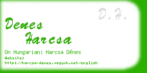 denes harcsa business card
