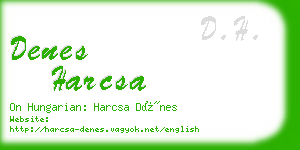 denes harcsa business card